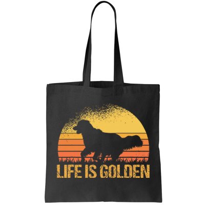 Life Is Golden Dog Golden Retriever Lover Golden Retriever Tote Bag