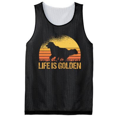 Life Is Golden Dog Golden Retriever Lover Golden Retriever Mesh Reversible Basketball Jersey Tank