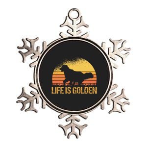 Life Is Golden Dog Golden Retriever Lover Golden Retriever Metallic Star Ornament