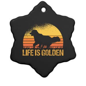 Life Is Golden Dog Golden Retriever Lover Golden Retriever Ceramic Star Ornament