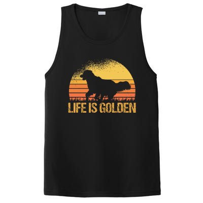 Life Is Golden Dog Golden Retriever Lover Golden Retriever PosiCharge Competitor Tank