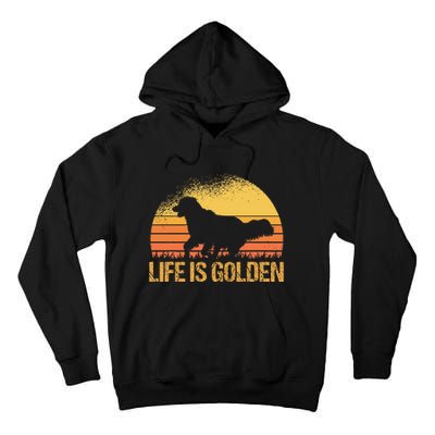 Life Is Golden Dog Golden Retriever Lover Golden Retriever Tall Hoodie