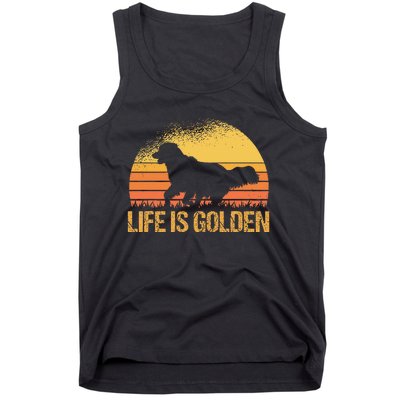 Life Is Golden Dog Golden Retriever Lover Golden Retriever Tank Top