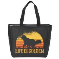 Life Is Golden Dog Golden Retriever Lover Golden Retriever Zip Tote Bag