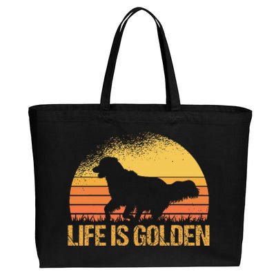 Life Is Golden Dog Golden Retriever Lover Golden Retriever Cotton Canvas Jumbo Tote