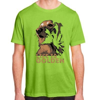 Life Is Golden Retriever Dog Premium Adult ChromaSoft Performance T-Shirt