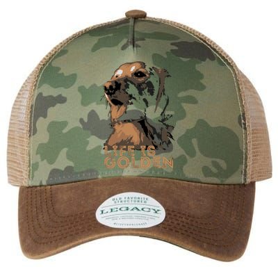 Life Is Golden Retriever Dog Premium Legacy Tie Dye Trucker Hat