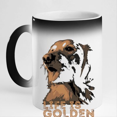 Life Is Golden Retriever Dog Premium 11oz Black Color Changing Mug