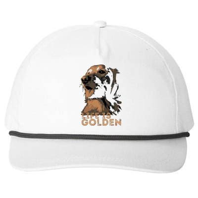 Life Is Golden Retriever Dog Premium Snapback Five-Panel Rope Hat