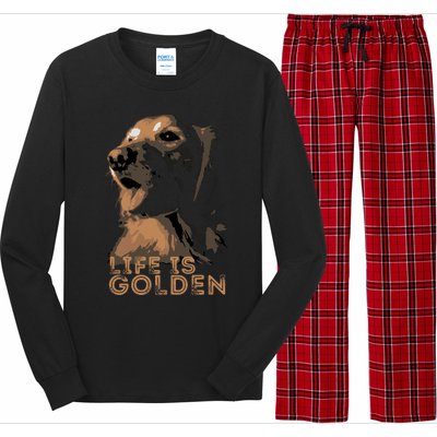 Life Is Golden Retriever Dog Premium Long Sleeve Pajama Set