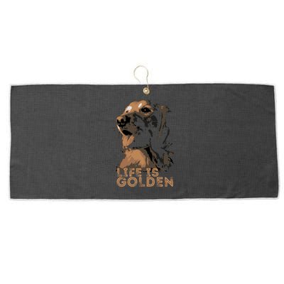 Life Is Golden Retriever Dog Premium Large Microfiber Waffle Golf Towel