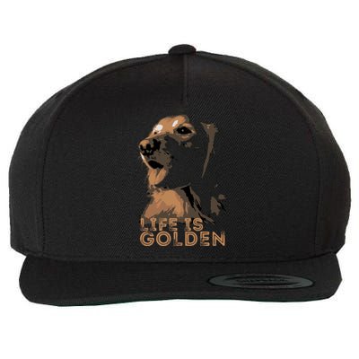 Life Is Golden Retriever Dog Premium Wool Snapback Cap