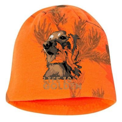 Life Is Golden Retriever Dog Premium Kati - Camo Knit Beanie