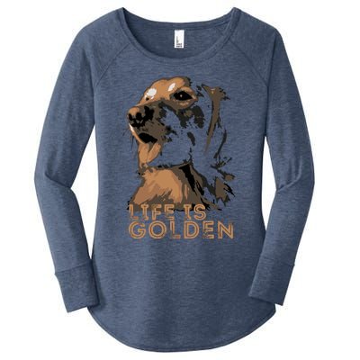 Life Is Golden Retriever Dog Premium Women's Perfect Tri Tunic Long Sleeve Shirt