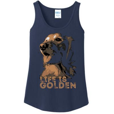 Life Is Golden Retriever Dog Premium Ladies Essential Tank