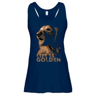 Life Is Golden Retriever Dog Premium Ladies Essential Flowy Tank