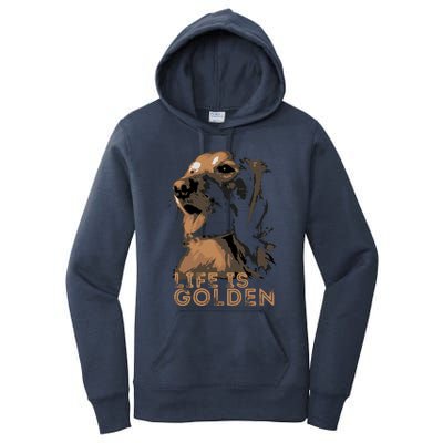 Life Is Golden Retriever Dog Premium Women's Pullover Hoodie