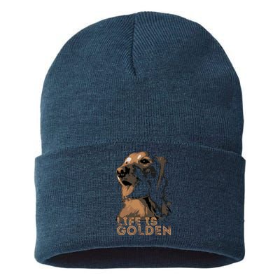 Life Is Golden Retriever Dog Premium Sustainable Knit Beanie