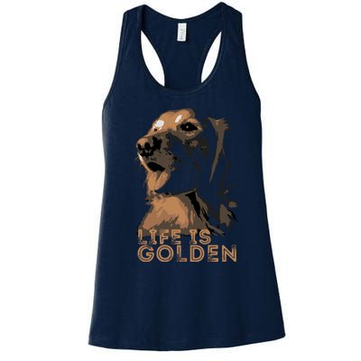 Life Is Golden Retriever Dog Premium Women's Racerback Tank