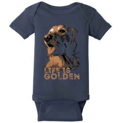 Life Is Golden Retriever Dog Premium Baby Bodysuit