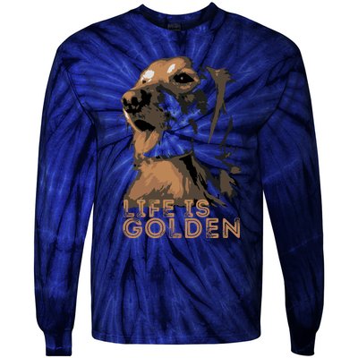 Life Is Golden Retriever Dog Premium Tie-Dye Long Sleeve Shirt