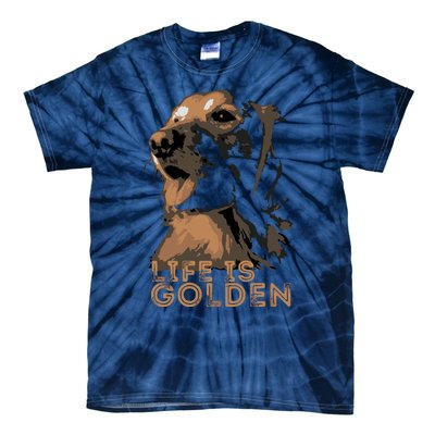 Life Is Golden Retriever Dog Premium Tie-Dye T-Shirt