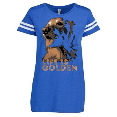 Life Is Golden Retriever Dog Premium Enza Ladies Jersey Football T-Shirt