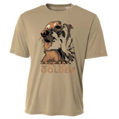 Life Is Golden Retriever Dog Premium Cooling Performance Crew T-Shirt