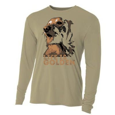 Life Is Golden Retriever Dog Premium Cooling Performance Long Sleeve Crew