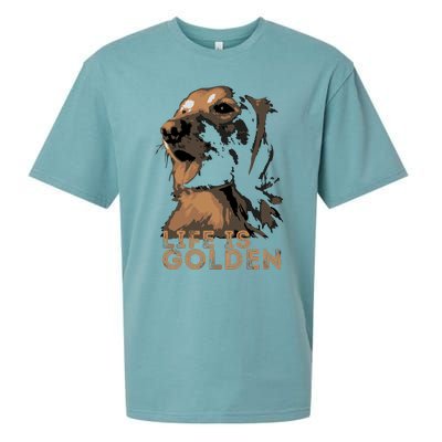 Life Is Golden Retriever Dog Premium Sueded Cloud Jersey T-Shirt