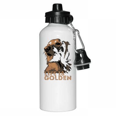 Life Is Golden Retriever Dog Premium Aluminum Water Bottle