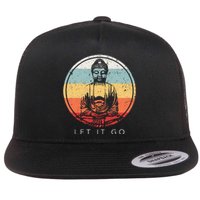 Let It Go Buddha Meditation Zen Buddhist Gift Flat Bill Trucker Hat