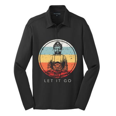 Let It Go Buddha Meditation Zen Buddhist Gift Silk Touch Performance Long Sleeve Polo