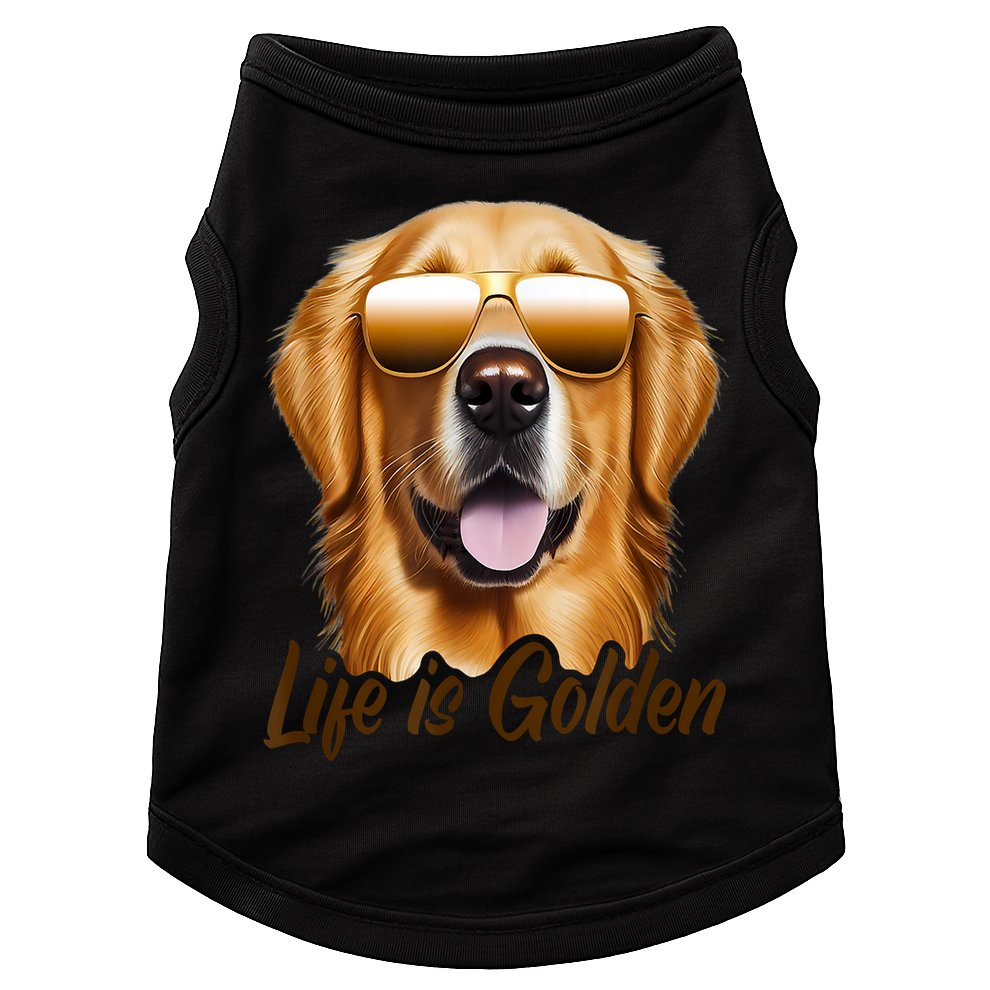Life Is Golden Funny Golden Retriever Cute Dog Good Pet Life Doggie Tank