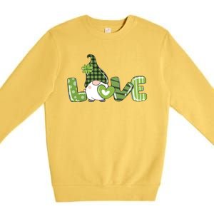 Love Irish Gnome Cute St Patricks Day Premium Crewneck Sweatshirt