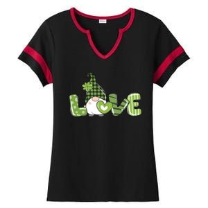 Love Irish Gnome Cute St Patricks Day Ladies Halftime Notch Neck Tee