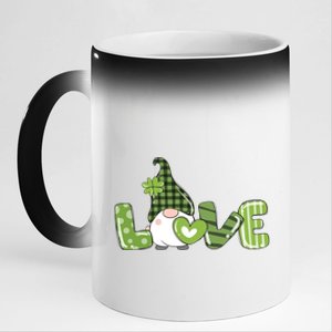 Love Irish Gnome Cute St Patricks Day 11oz Black Color Changing Mug