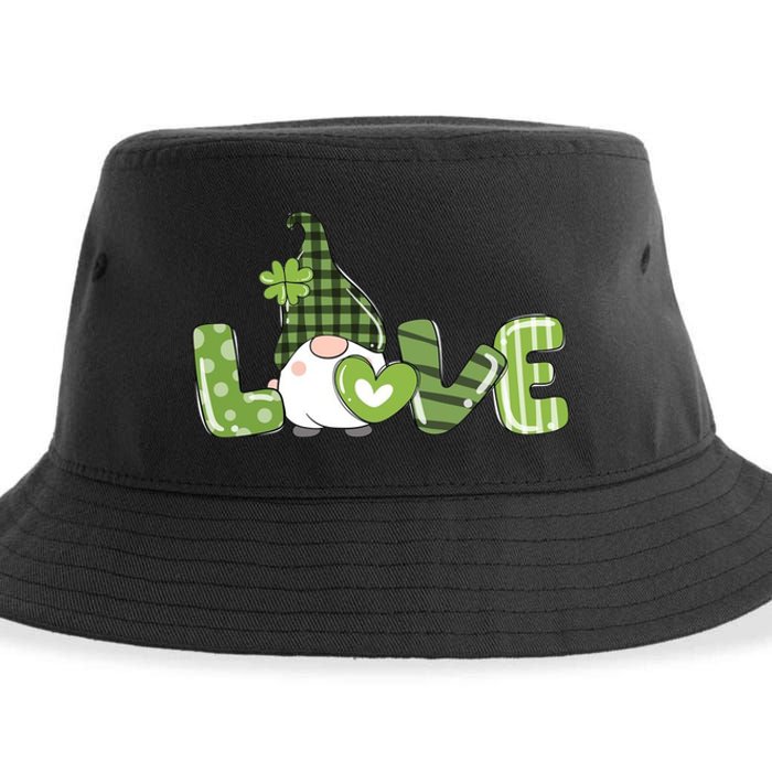 Love Irish Gnome Cute St Patricks Day Sustainable Bucket Hat