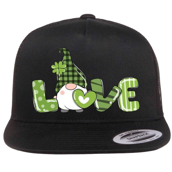 Love Irish Gnome Cute St Patricks Day Flatbill Hat
