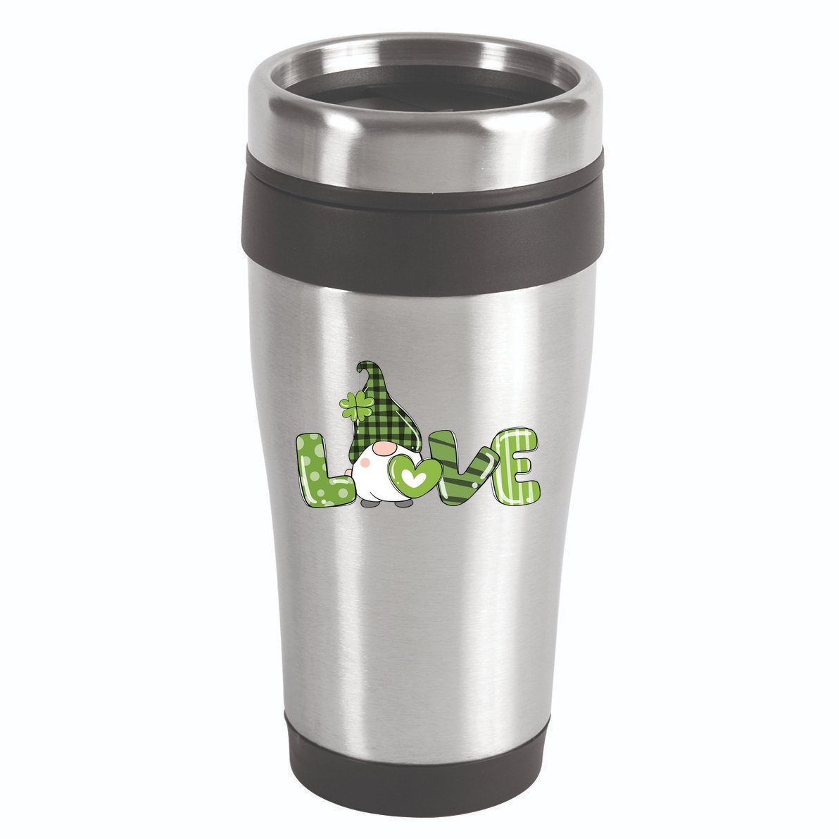 Love Irish Gnome Cute St Patricks Day 16oz Travel Tumbler