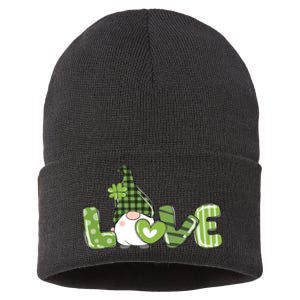 Love Irish Gnome Cute St Patricks Day Sustainable Knit Beanie