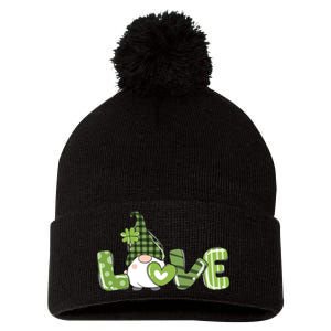 Love Irish Gnome Cute St Patricks Day Pom Pom 12in Knit Beanie