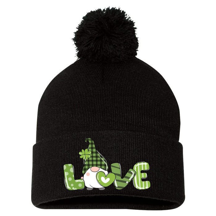 Love Irish Gnome Cute St Patricks Day Pom Pom 12in Knit Beanie