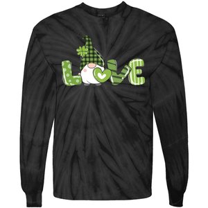 Love Irish Gnome Cute St Patricks Day Tie-Dye Long Sleeve Shirt