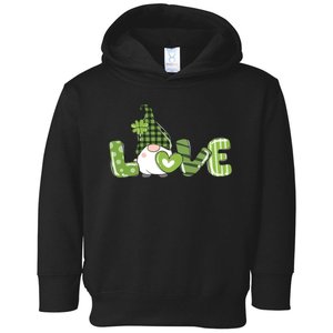 Love Irish Gnome Cute St Patricks Day Toddler Hoodie