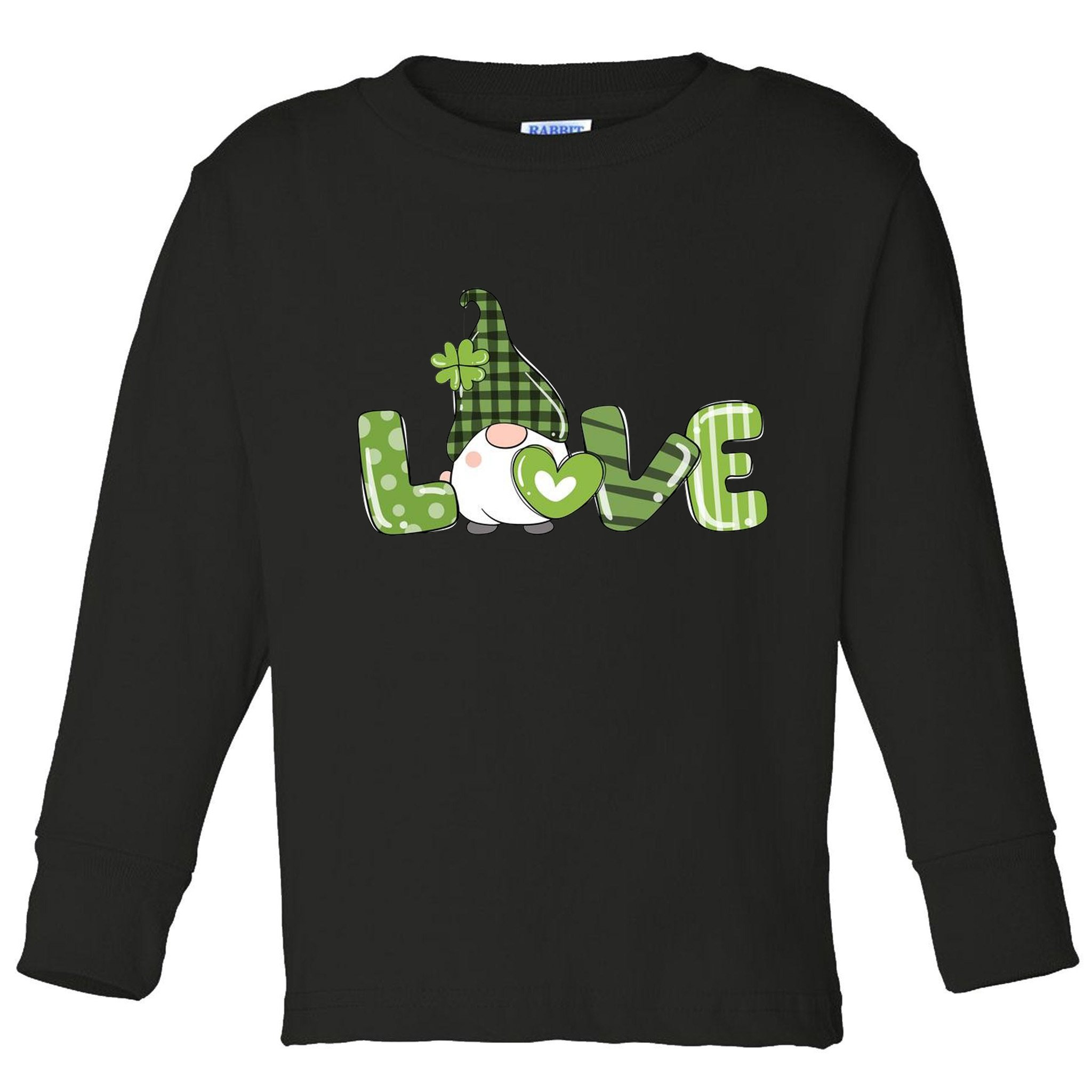 Love Irish Gnome Cute St Patricks Day Toddler Long Sleeve Shirt