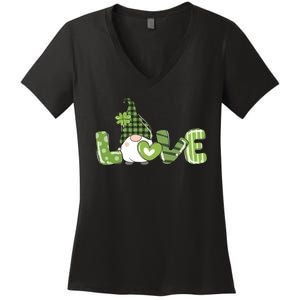 Love Irish Gnome Cute St Patricks Day Women's V-Neck T-Shirt