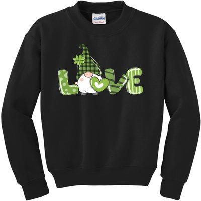 Love Irish Gnome Cute St Patricks Day Kids Sweatshirt