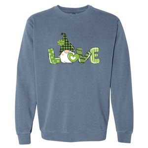 Love Irish Gnome Cute St Patricks Day Garment-Dyed Sweatshirt