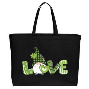 Love Irish Gnome Cute St Patricks Day Cotton Canvas Jumbo Tote